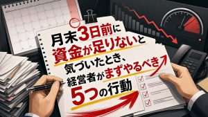 月末3日前に資金が足りないと気づいたとき、経営者がまずやるべき5つの行動