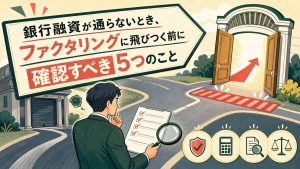 銀行融資が通らないとき、ファクタリングに飛びつく前に確認すべき5つのこと